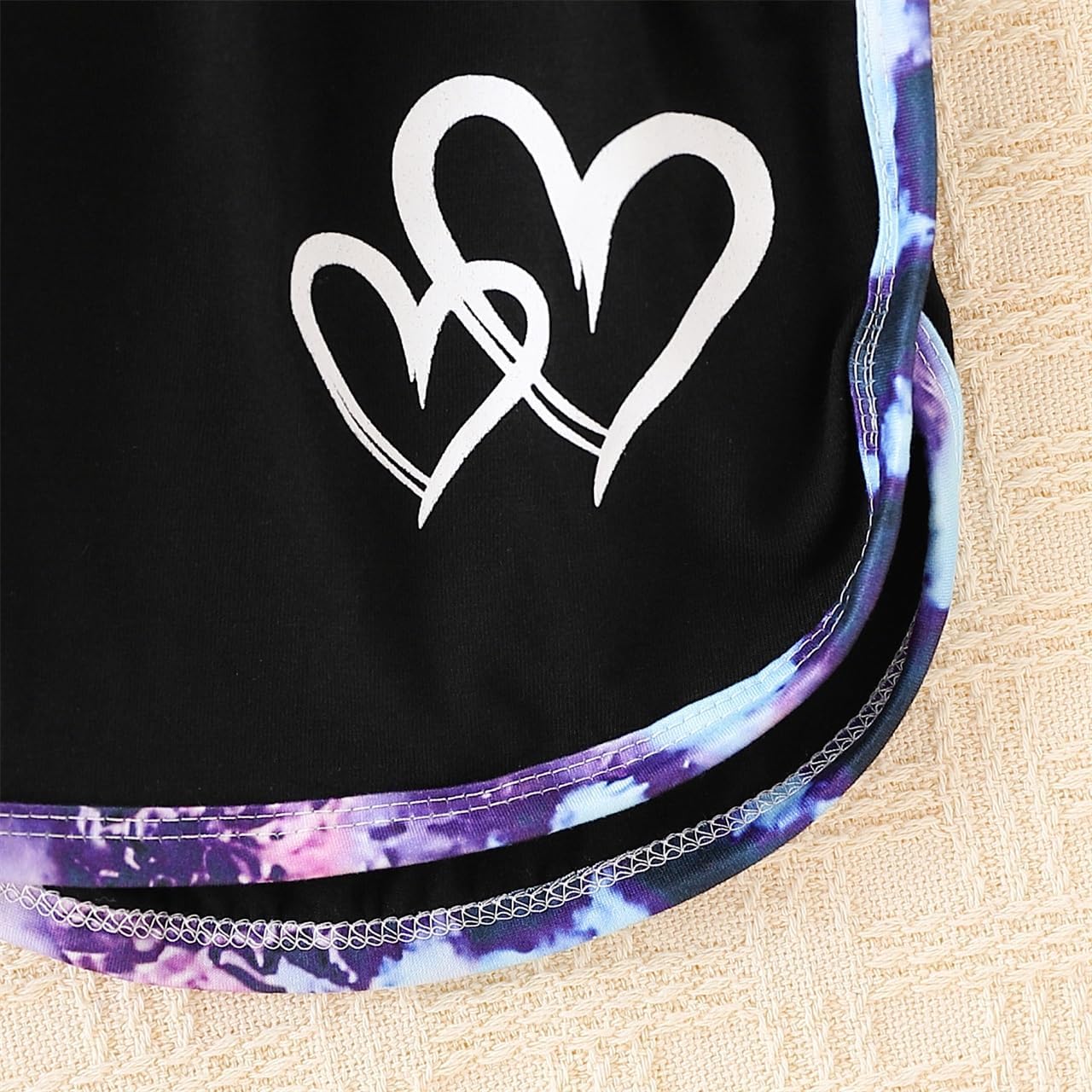 Kids Girl Clothes Tie Dye Heart Print Short Sleeve Top and Shorts Toddler Girl Summer Outfits Short Set - Image 8