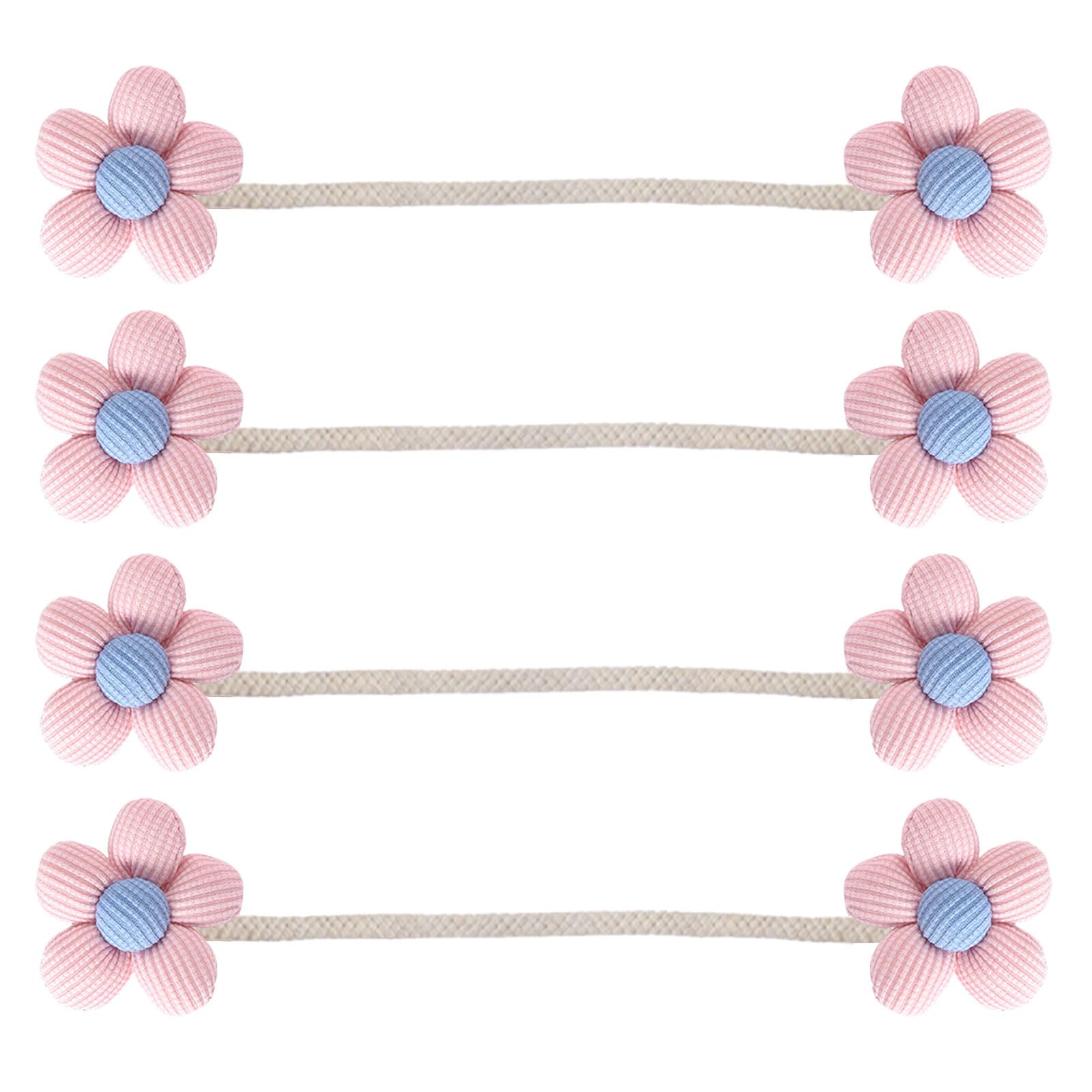 Nucelit 4Pieces Colorful Flower Curtain Tiebacks Metal Rope Window Drape Holders Holdbacks Clips for Home Bedroom Decoration Flower Curtain Tiebacks