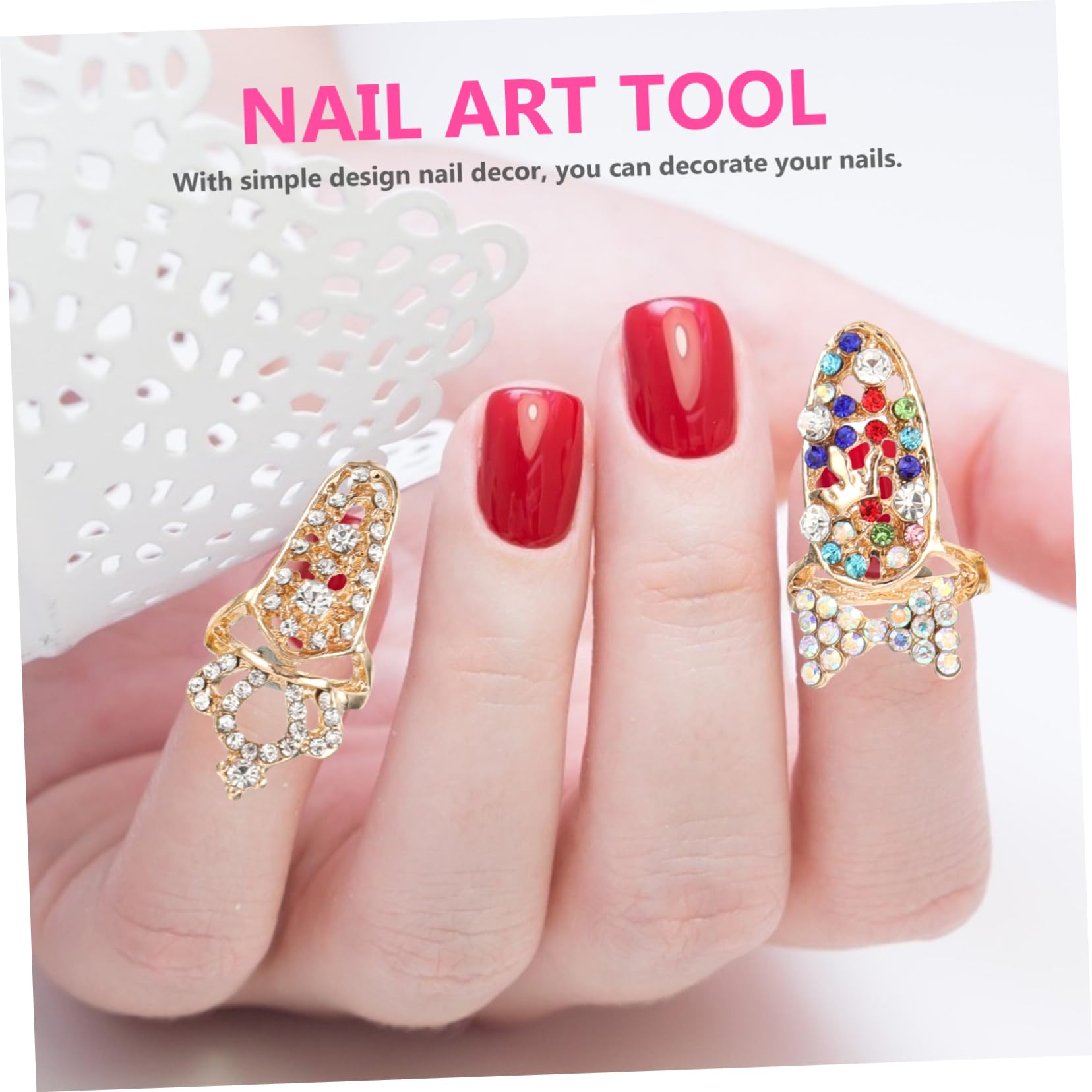 4 Set Decorativi Per Unghie Cristallo Manicure Chic Per Feste E Cosplay Facili Indossare Adatti E Adulti 12 Pezzi * 4