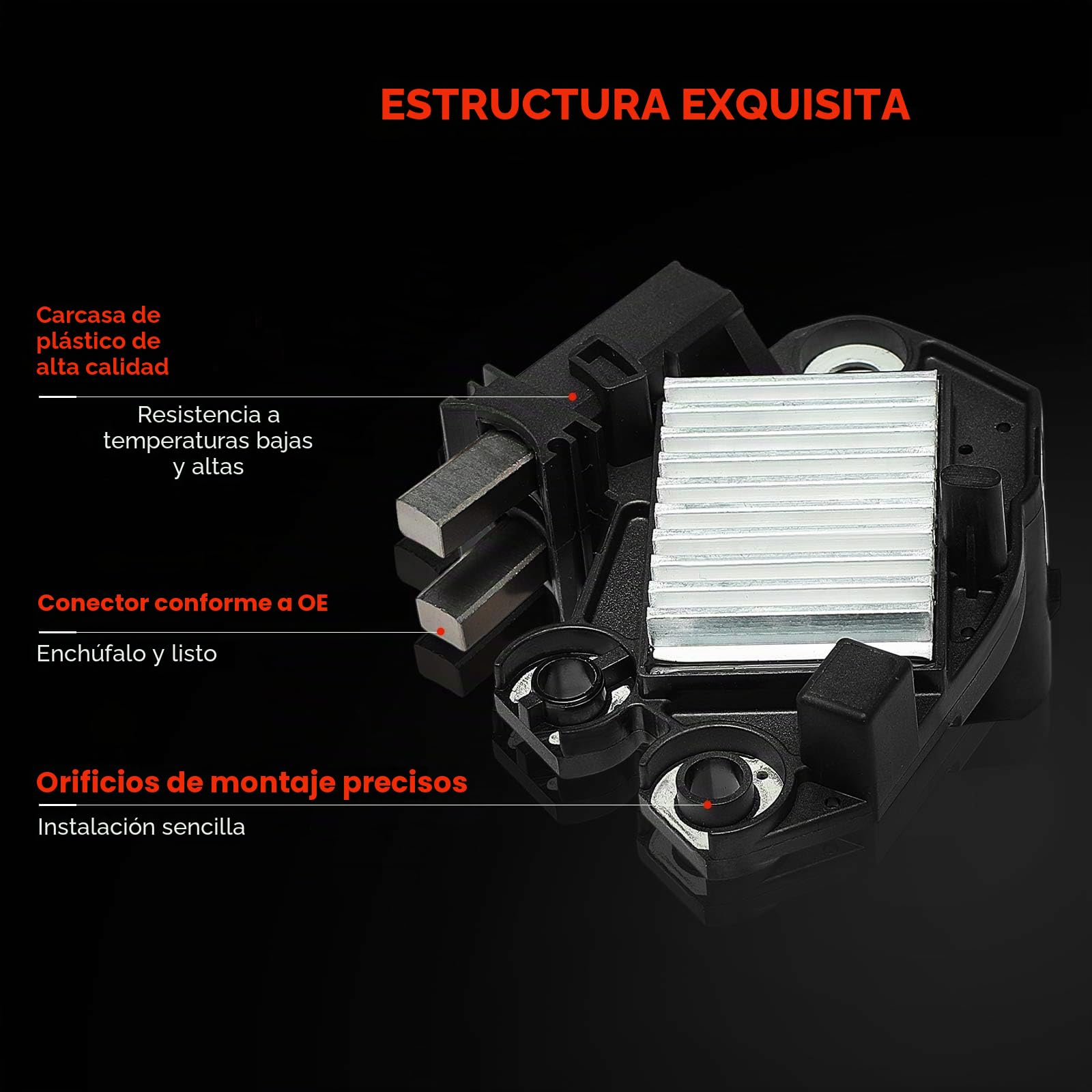 Frankberg Regulador del Alternador 2 Polos Compatible con Serie 5 Touring E61 Serie 5 E60 Serie 7 E65 E66 E67 Serie 6 cabrio E64 Serie 6 E63 Replace# 140011