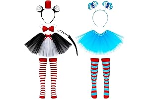 QZYL Cat Costume Set: Thing 1 and 2 Kid's Socks For Parties