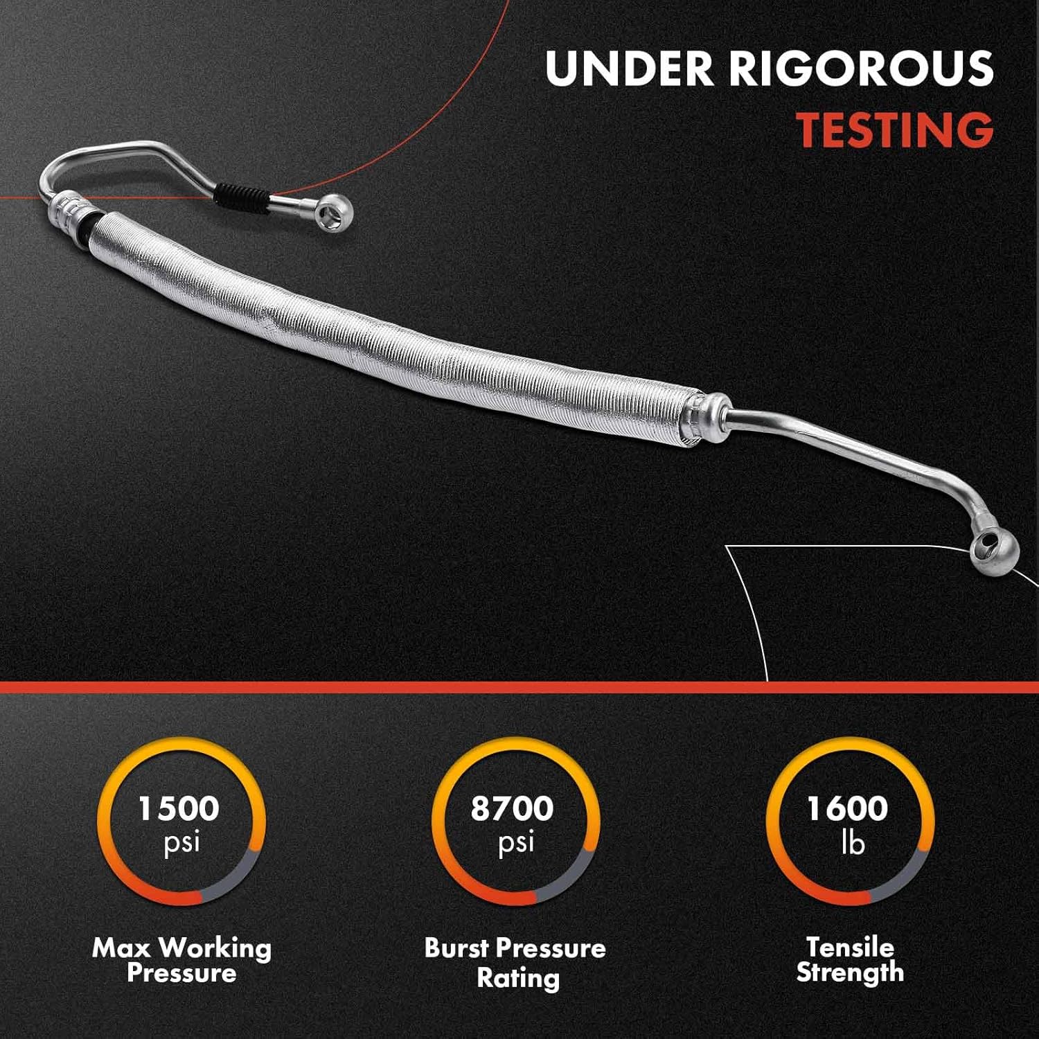 A-Premium Power Steering Pressure Hose Line Assembly Compatible with BMW E39/E60 Series 540i 1997-2003, 4.4L, Pump to Rack/Gear