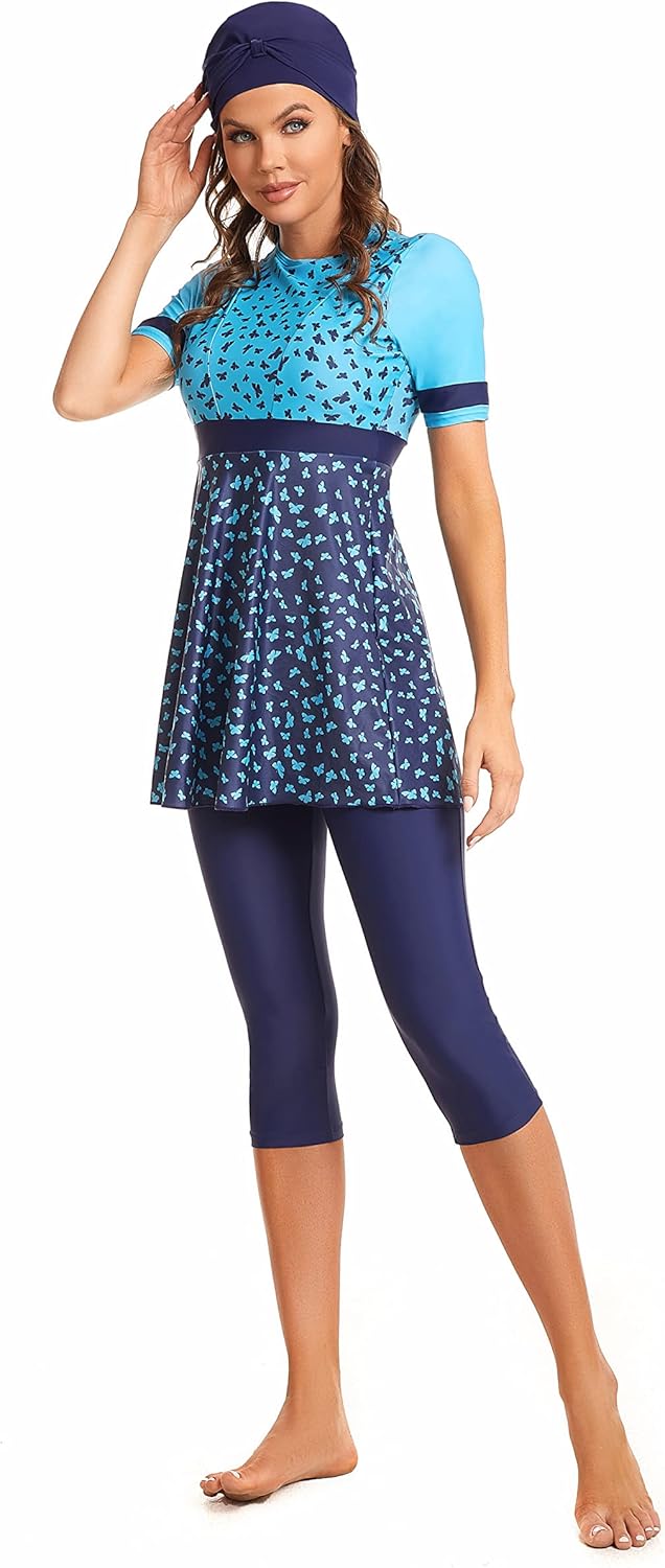 Swimming Costume Burkini for Girls Swimwear Short Sleeve Modest Swimsuit Surfing Suit Swimming Plus Size Beachwear