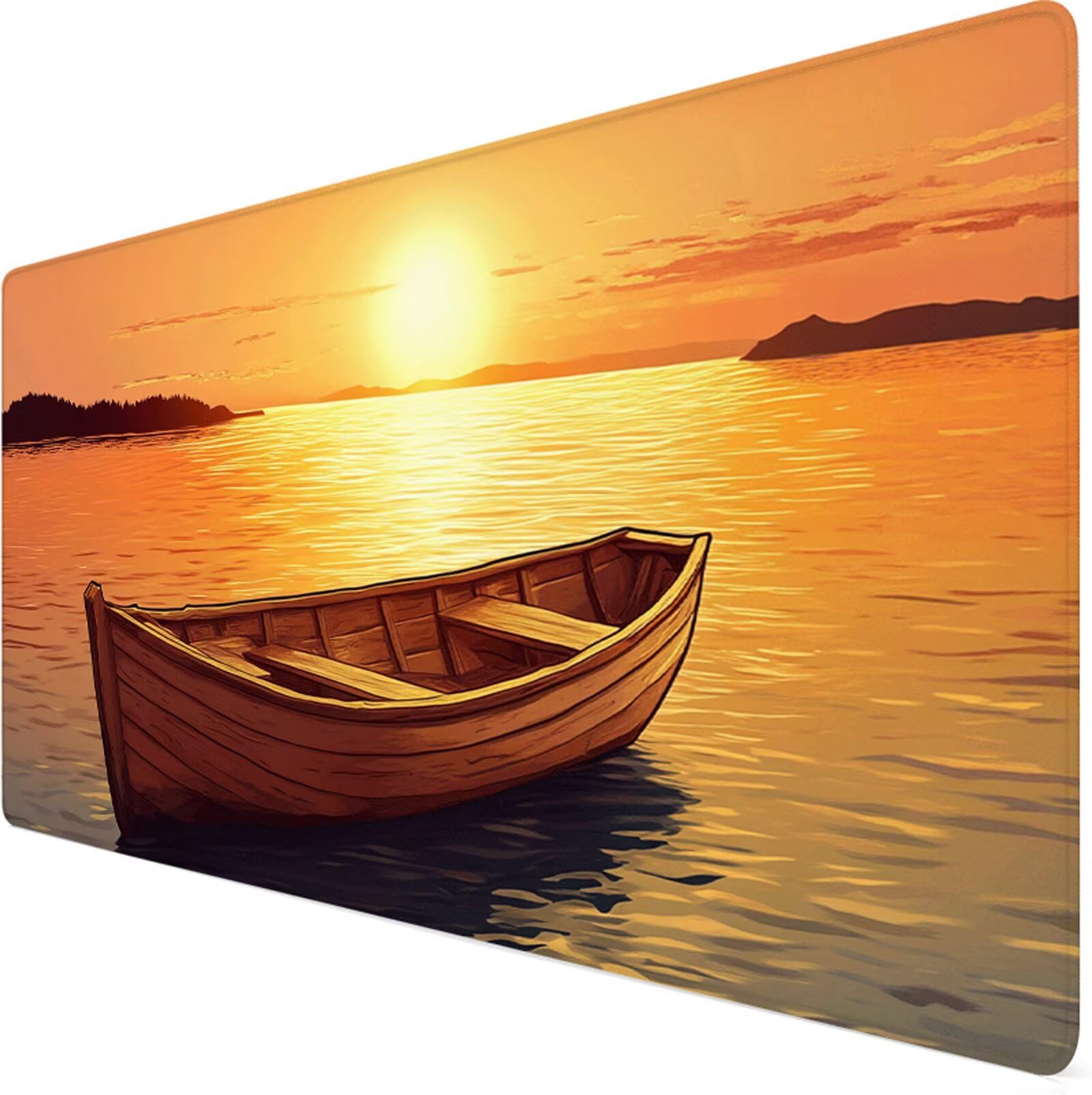 Podkładka pod mysz XXL 1000x500x3mm podkładka pod mysz zachód słońca podkładka pod mysz ocean poprawia precyzję i szybkość, wodoodporne antypoślizgowe, szyte krawędzie, akcesoria do gier, komputer