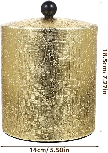 Miniatura 5 de Cubo de hielo con tapa, 2.8 L, doble pared de acero inoxidable que mantiene el frío durante más tiempo, cubo de hielo dorado aislado con pinza y