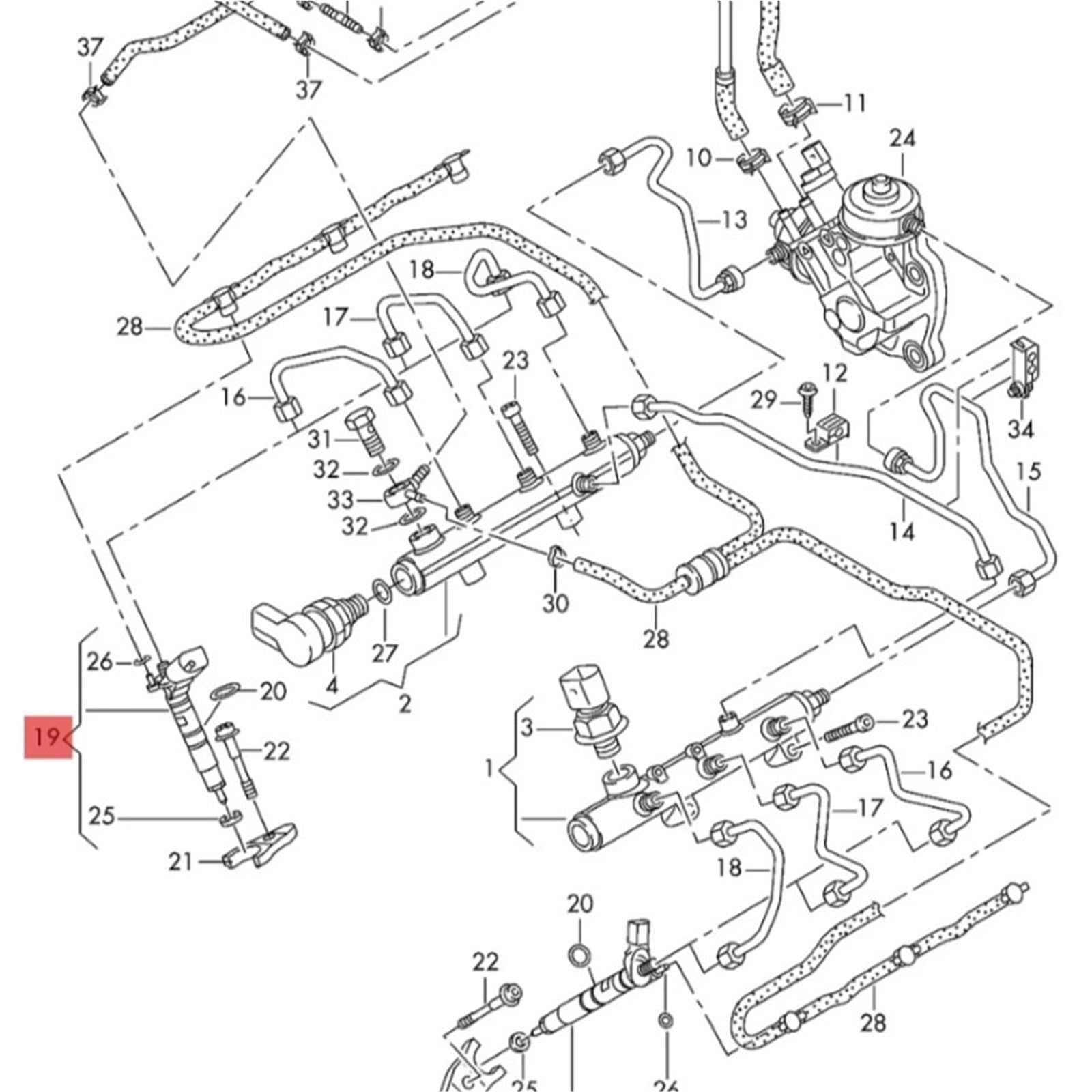 Kurek paliwa 0445117021 Wtryskiwacz paliwa silnika pasuje do AUDI A4 A5 A6 A7 A8 Q7 pasuje do VW Touareg 3.0T Oem 059130277EJ 95811012810 Przełącznik paliwa