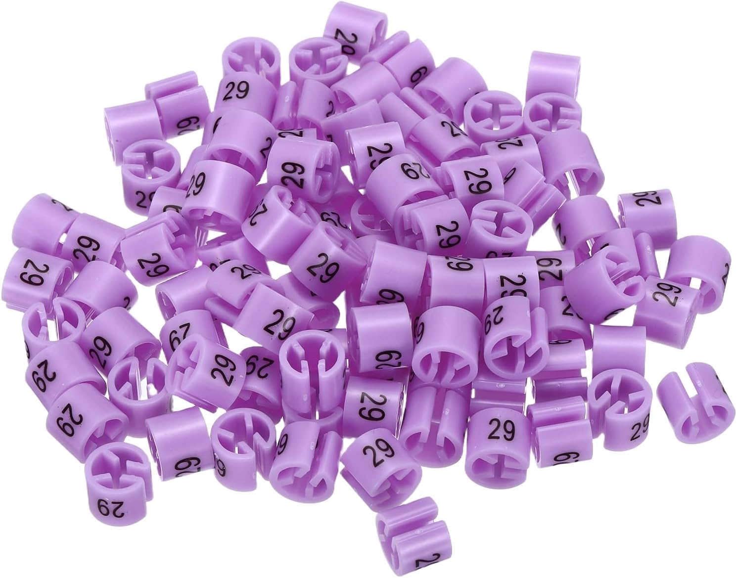 MECCANIXITY Clothes Hanger Marker Number 29 Tag Fit 3mm Rod Purple for Garment Clothing Color Coding, Pack of 100