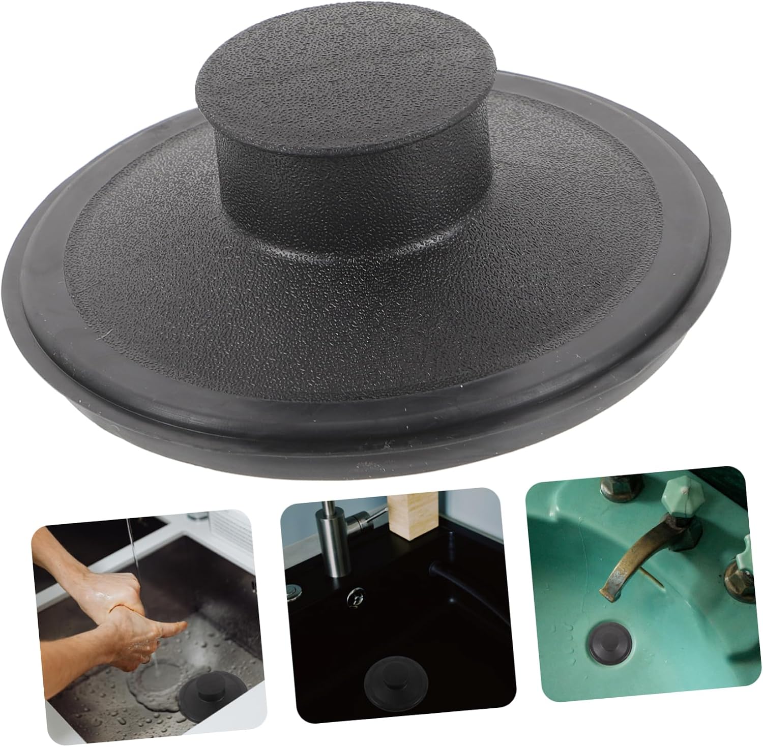 Plastic Garbage Disposal Stopper for Kitchen Sink, Black