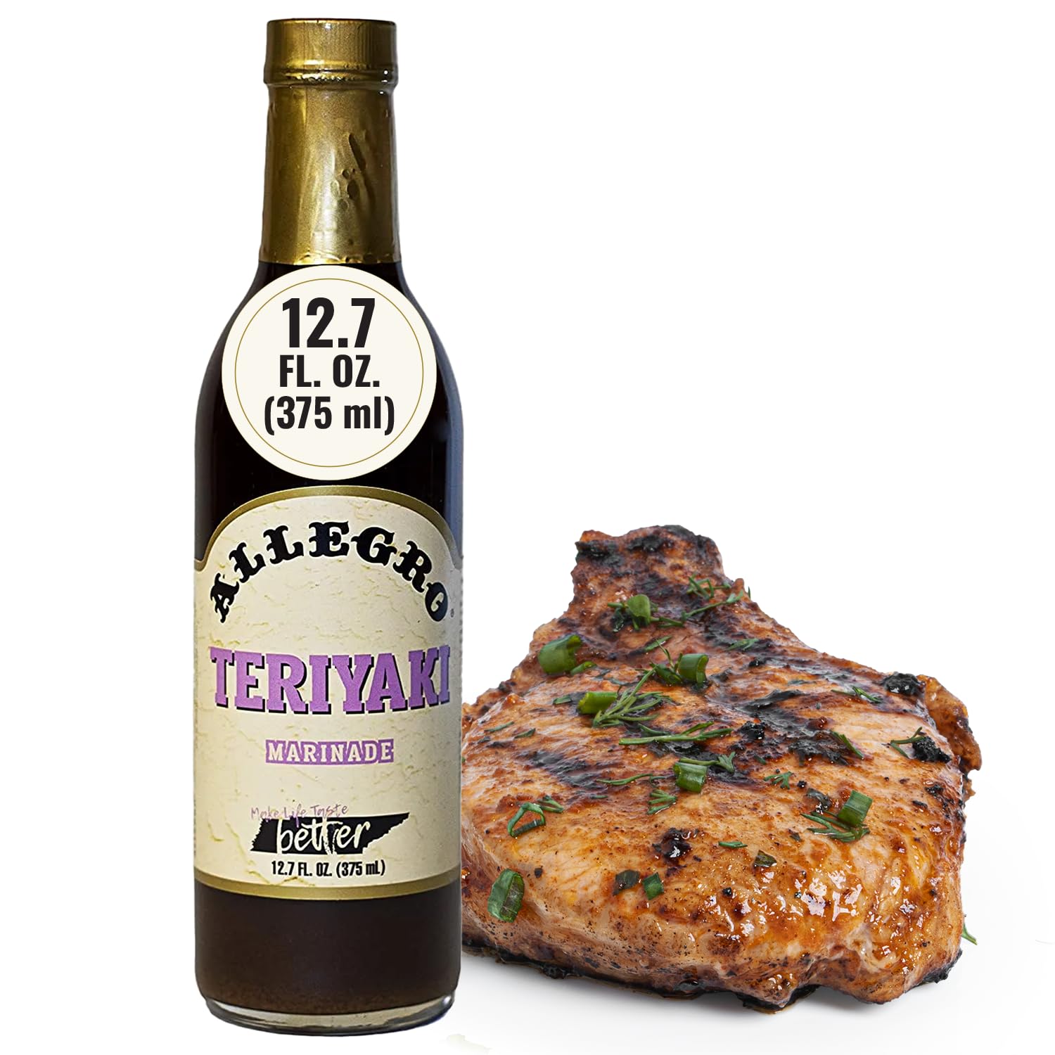 ALLEGRO - The Marinate Everything Marinades | Perfect Marinades for Meat & Veggies | Marinade for Grilling, Roasting & Cooking | Kosher & Gluten Free | 12.7 Oz (Pack of 1) - Teriyaki