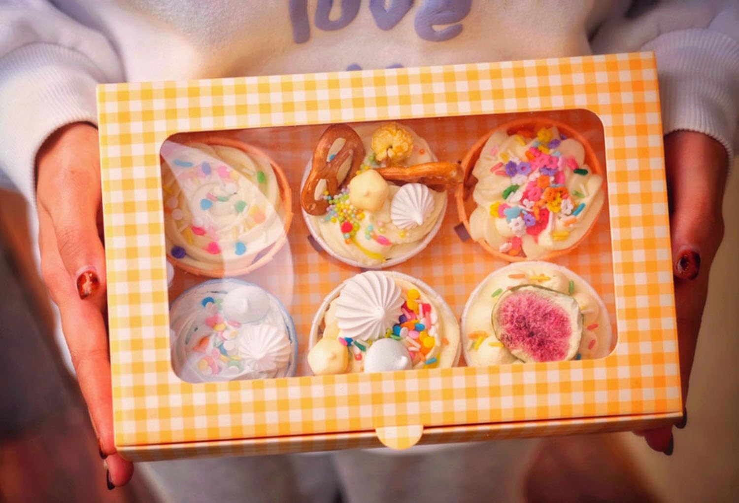 ITC 6-Count Cupcake Boxes - Pack Of 10 With Window, Food Grade Cupcake Carriers