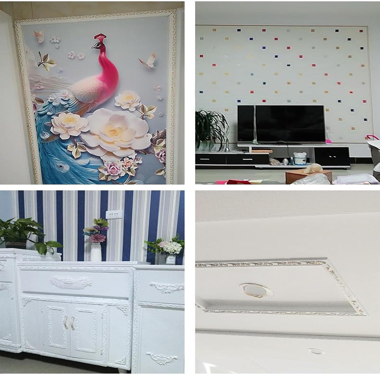 Flexible Modelling Crown Mouldings Trim,Peel and Stick Moulding Trim,Home Artistic Decorate,for Walls Edges, Borders, Window Frames, Backsplash Tiles, 5M,2 Roll(Color:J)