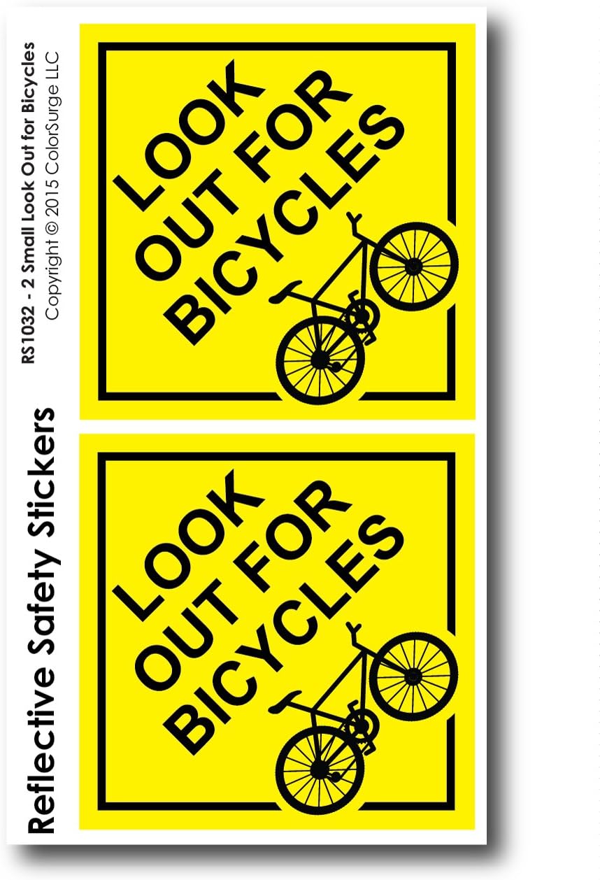 Look Out for Bicycles Reflective (2 Small Decals)