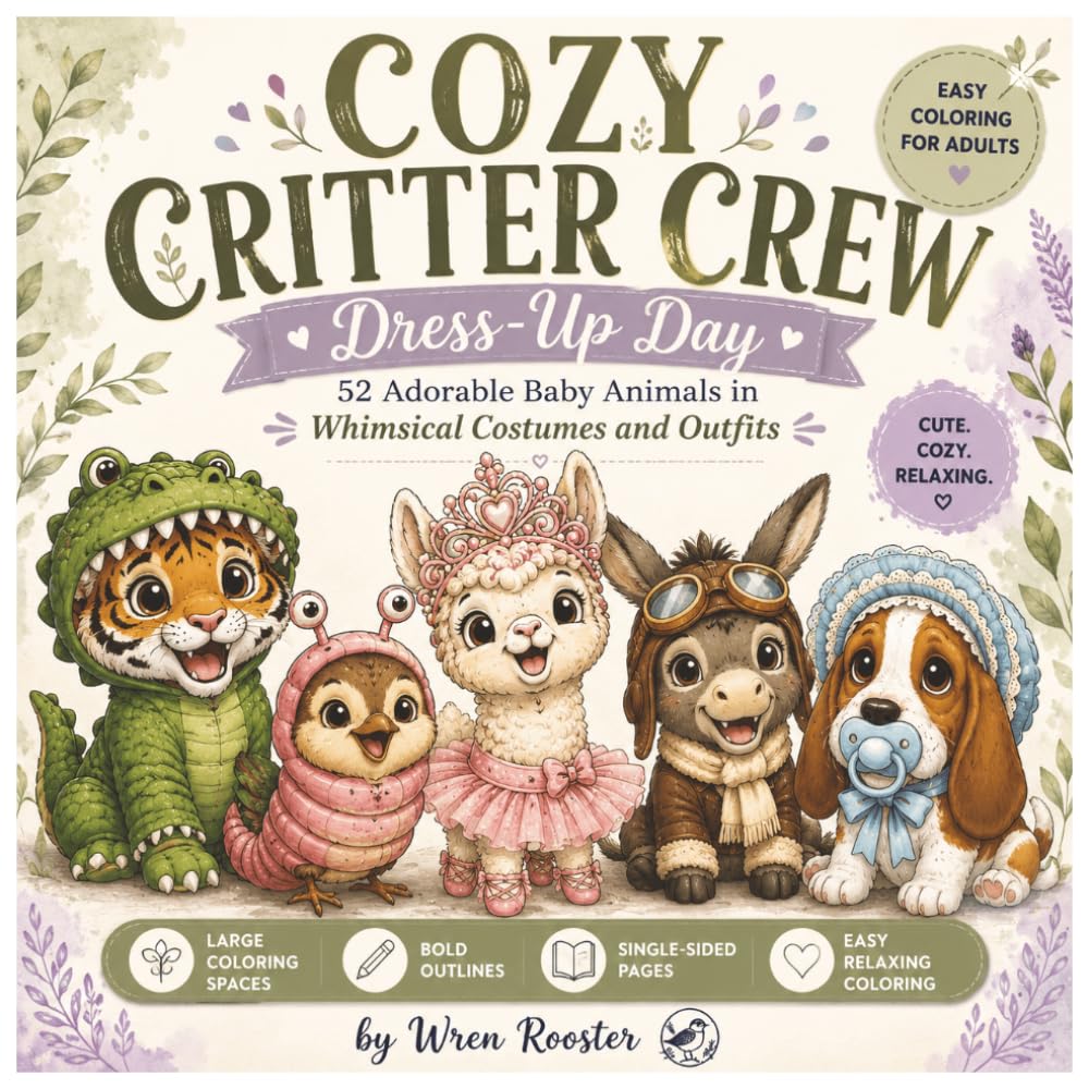 Cozy Critter Crew: Dress-Up Day: 52 Adorable Baby Animals in Whimsical Costumes and Outfits