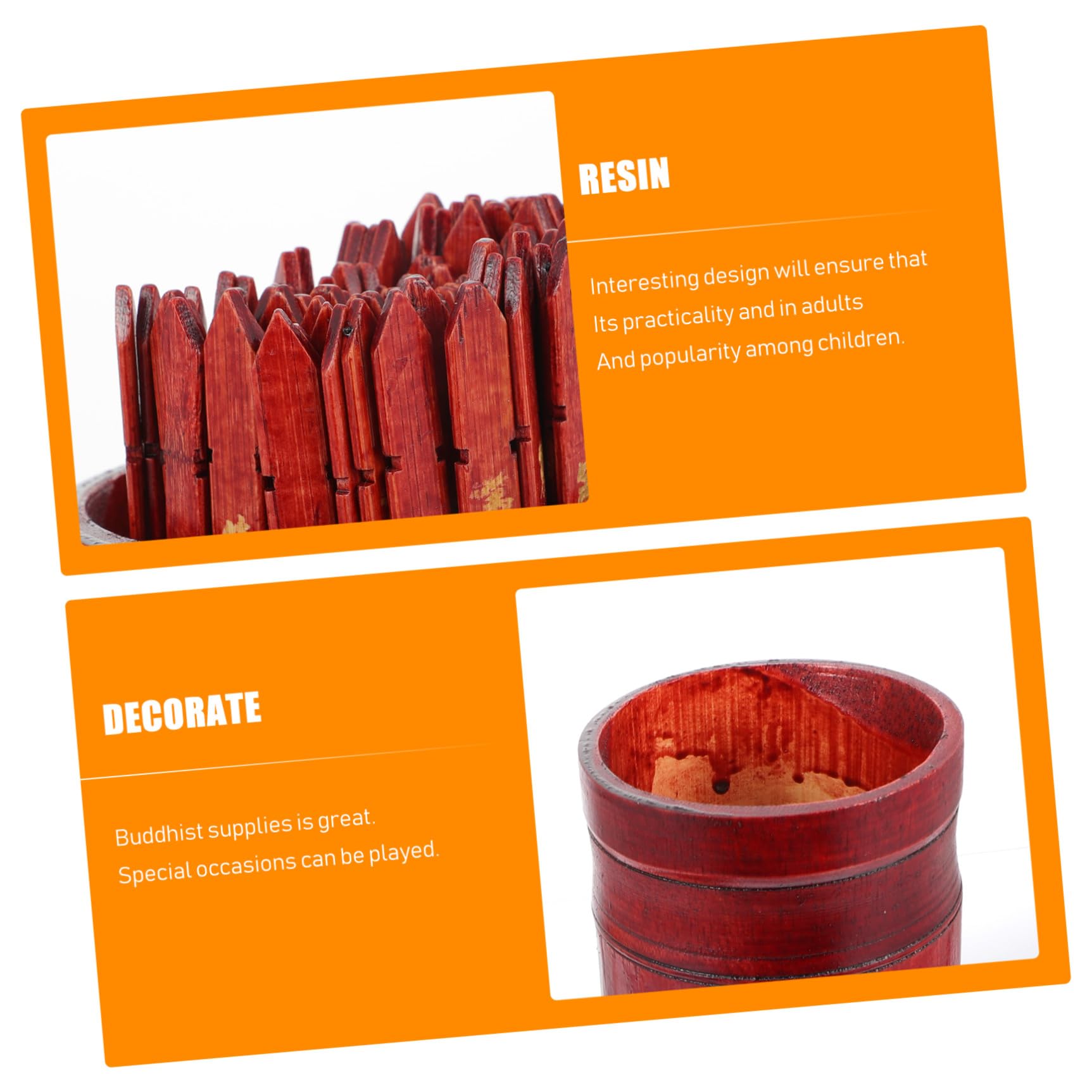 FRCOLOR Secchiello per utilizzo di predizione Buddista in Legno e Carta Bastoncini – Set Completo per Meditazione Reiki e Pratiche Spirituali a Casa o Luogo di Design Divertente e Leggero