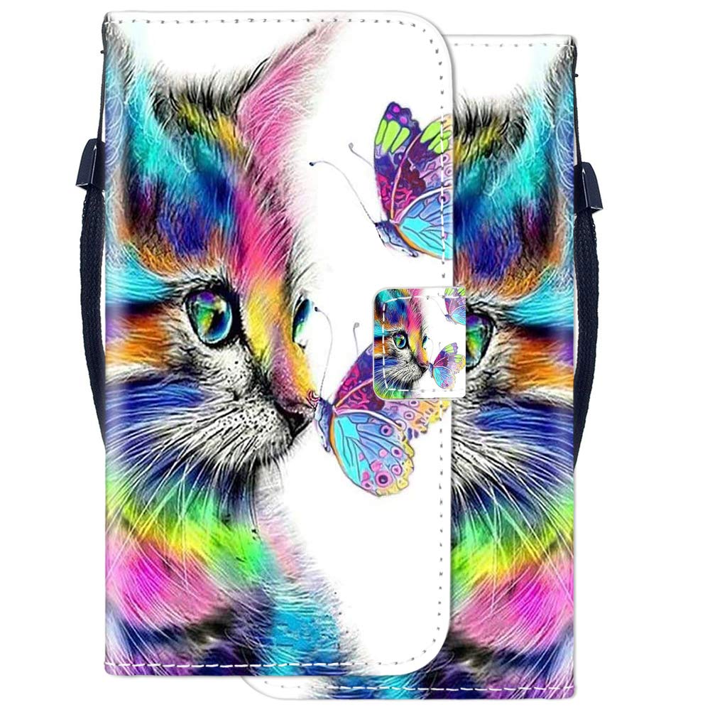 Sunrive Cover Per Wiko Y80, Custodia con supporto di stand e in Pelle artificiale per carte di credito Portafoglio Flip Chiusura Magnetica bumper(Panda della luna B1