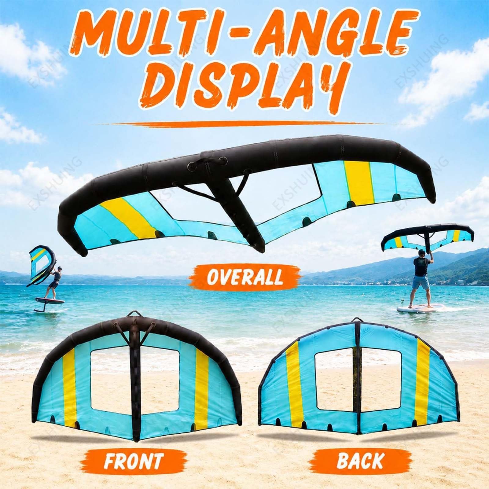 Tabla De Windfoil E Hidroala con Hidroala, Alas De Viento para Adultos | Vela De Surf Inflable De Mano, Ala De Windsurf Con Ventana, Para Deportes Acuáticos Como Kitesurf Y Surf