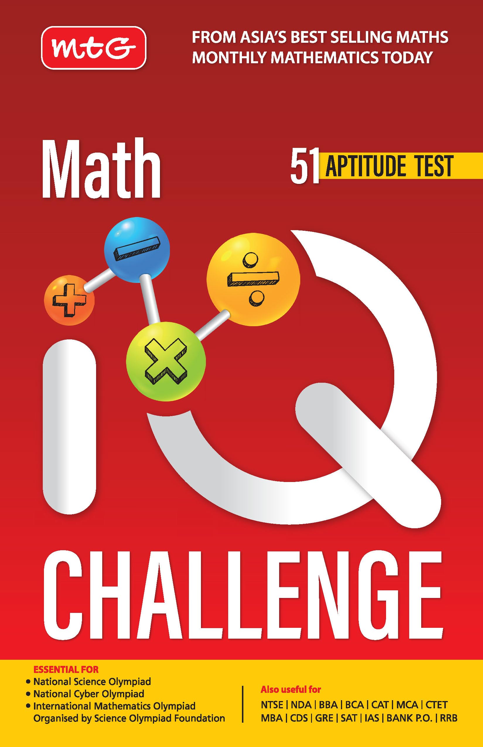 Math IQ Challenge 51 Aptitude Test Series Book For IMO, NTSE & Other Exam Preparation