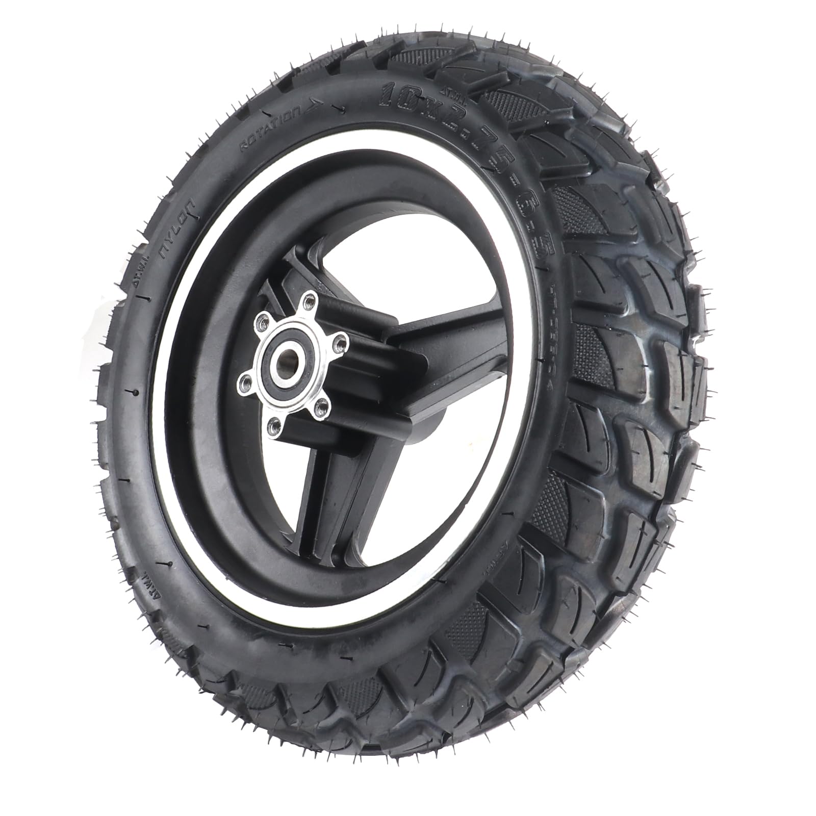 10x2.75-6.5 Scooter Tire,Front tires Wheel Aluminium hub, 10 Inch Replacement Thickened Pneumatic Tyres for Speedway 5 Dualtron 3 Electric Scooter wheel (10x2.75-6.5 Tire Inner Tube with Hub)