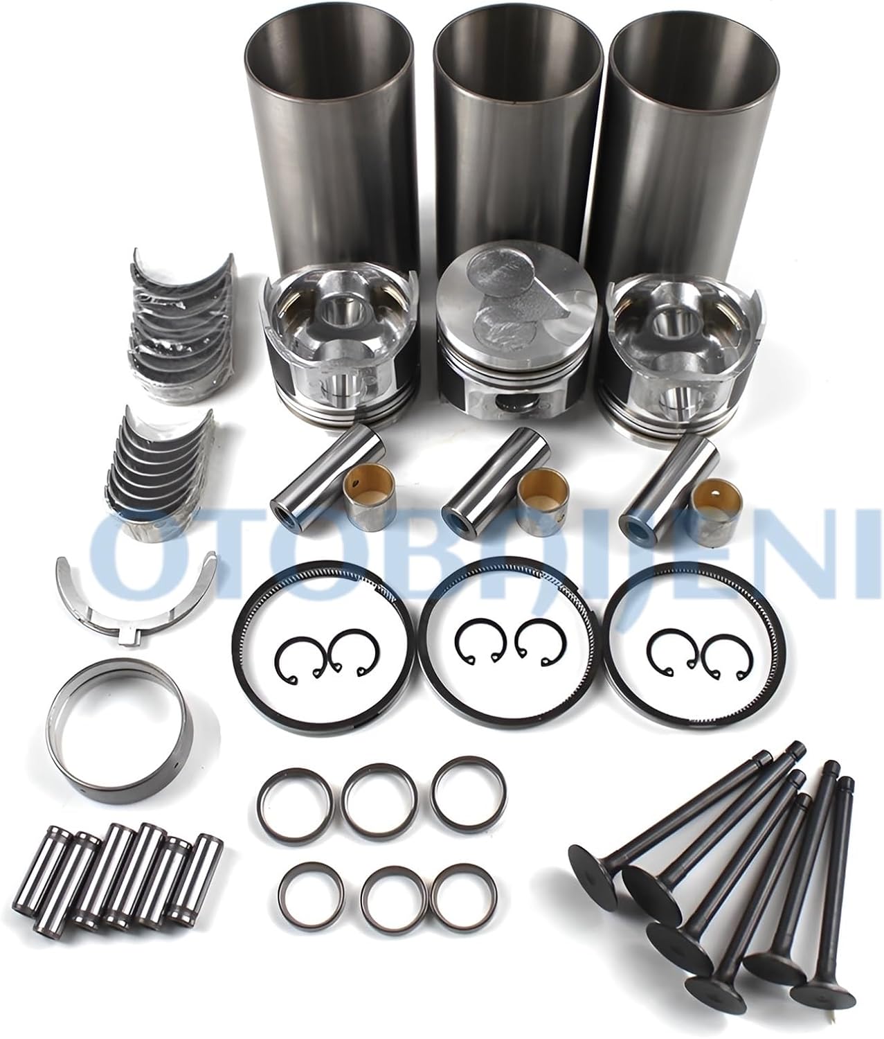 D1105 Engine Overhaul Rebuild Kit with Valves kit for Kubota D1105 Engine B2630HSE B7610HSD U25S KX36-2 KX41-2S KX61-2S Excavator Tractor Engine Rebuild Repair Aftermarket Parts