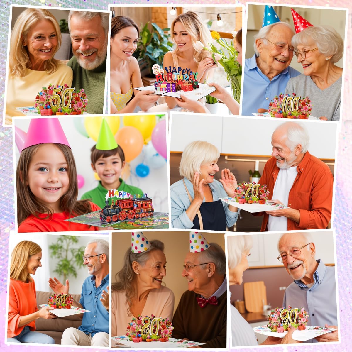 90th Birthday Card 3D Pop-Up Greeting Card Happy 90th Birthday Card with Envelope and Note Cards for Men, Women, Grandparents - Image 3