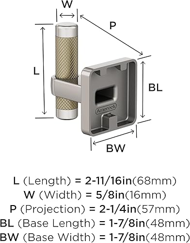 Vista 38 de Amerock BH26615PNBBZ Toallero de níquel pulido/champán dorado Toallero de 24 pulgadas (24.016 in) Esquire Toallero de baño Accesorios