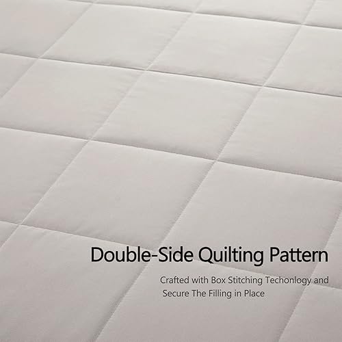 Miniatura 5 de Manta de tamaño King para cama, manta alternativa de plumón con ribete satinado, manta ligera para todas las estaciones  Invierno verano cómodo