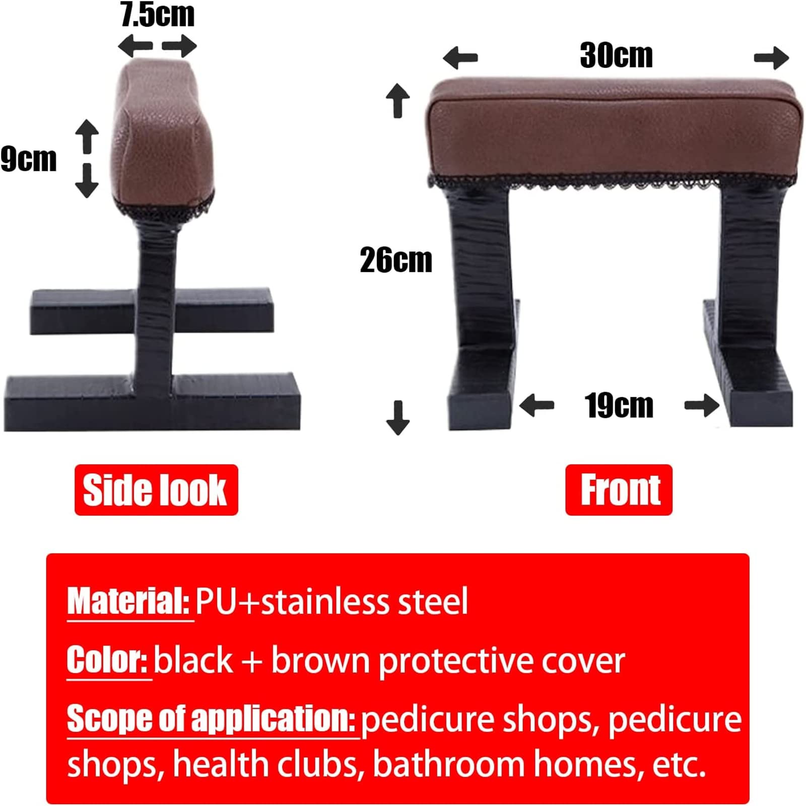 Poggiapiedi per Pedicure, Sgabello per Manicure con Copertura Antipolvere, Poggiapiedi per Salone Antiscivolo Morbido e Traspirante per Pedicure, Supporto per Le Gambe Durante Il Tatuaggio