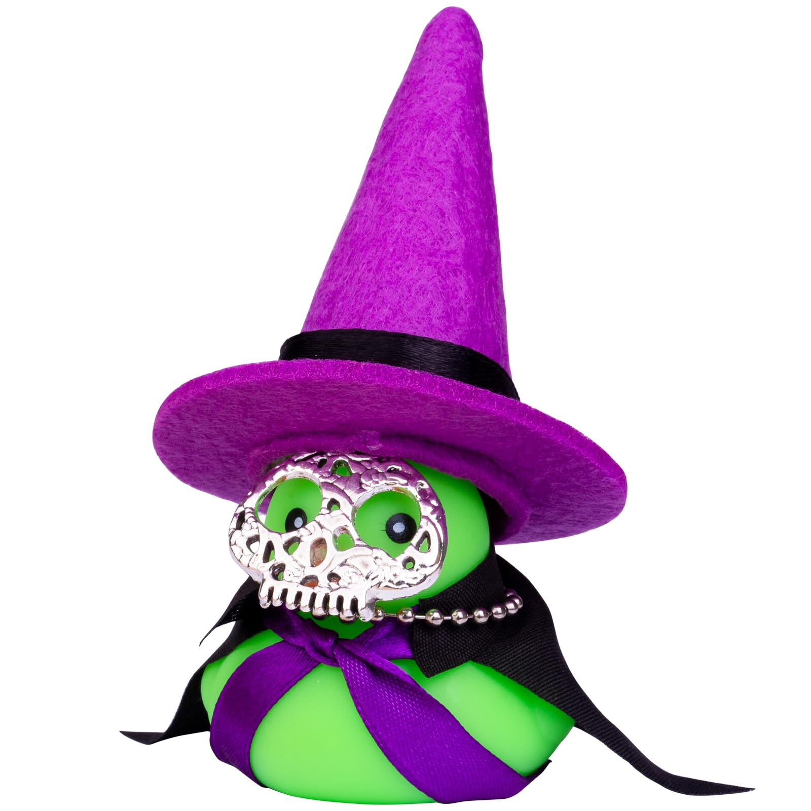 MuMyer Rubber Duck Car Ornaments Witch Hat Duck Car Dashboard Decorations with Witch Hat Sunglasses Necklace and Unique Accessories(Black Ribbon)