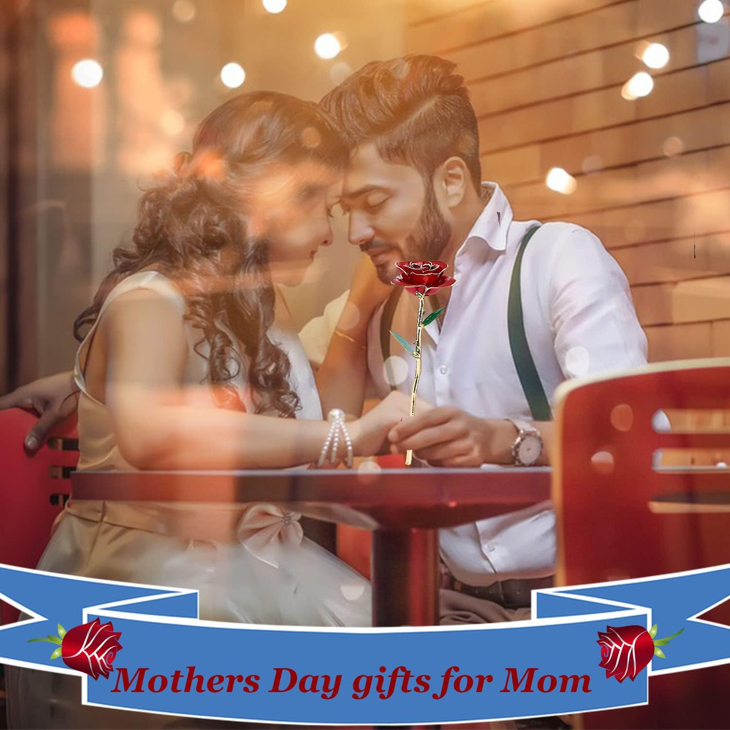 Gold Rose 24K Plated Gold Dipped Rose, Forever Preserved Red Rose Flowers with Stand,Romantic Gift for Valentine's Day and Mothers Day, Anniversary, Birthday,Gifts for Her,Wife,Girlfriend - Image 6