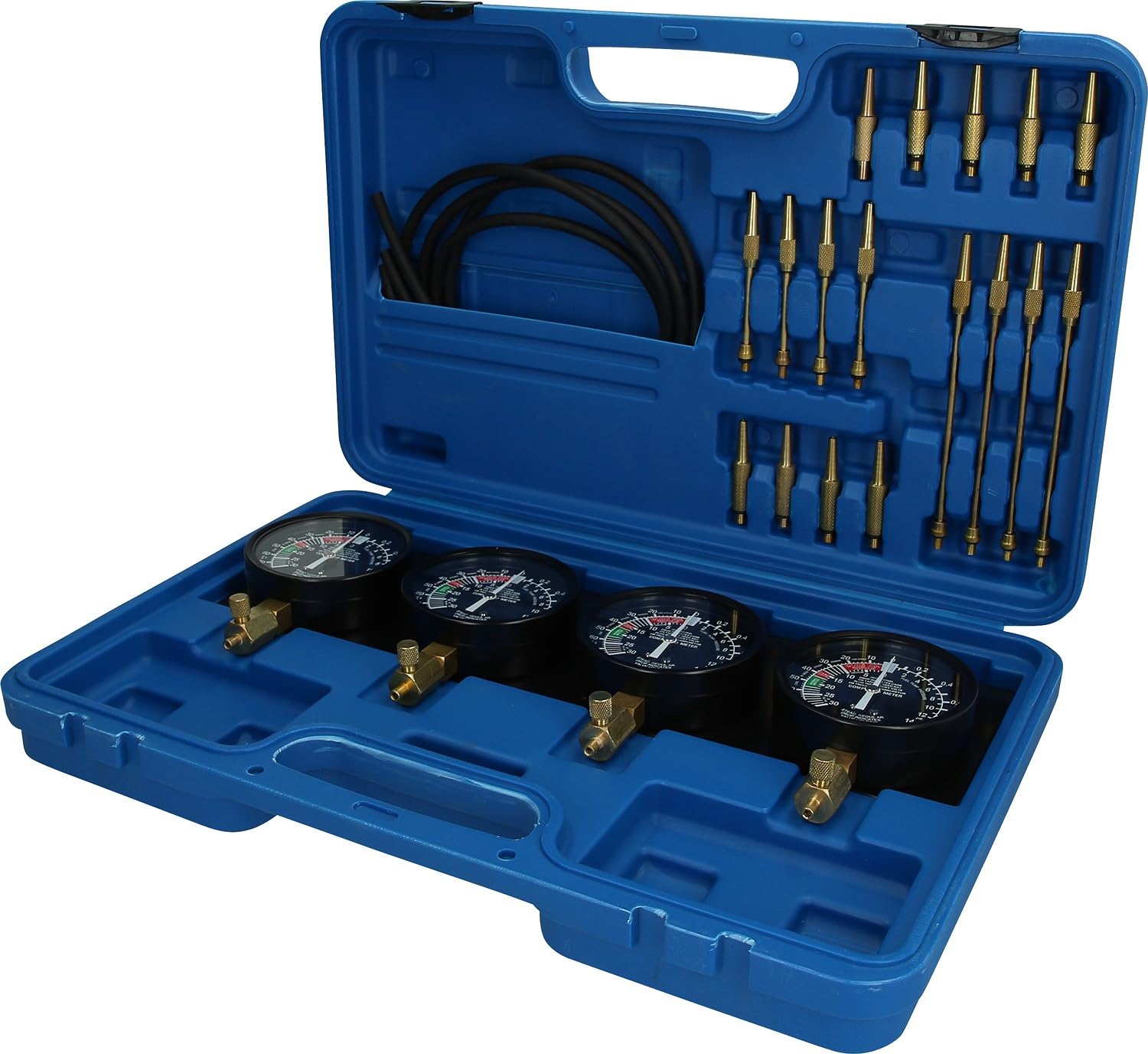BRILLIANT TOOLS BT581200 Aparato de prueba sincronizada de carburadores, Con 4 relojes sincronizados, 26 pzs [Powered by KS TOOLS]