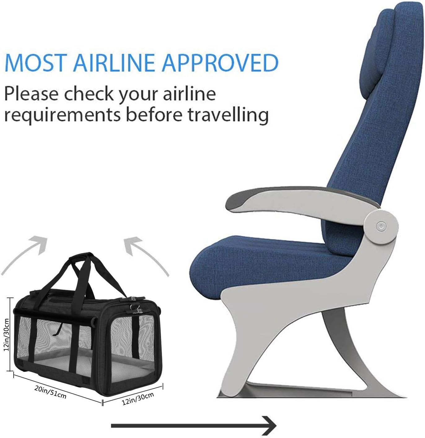 Bonnlo Cat Puppy Pet Wheels Rolling Carrier Stroller - 20"x12"x12" Soft Sided Pet Travel Carrier with BPA Free Travel Bowl, Removable Wheels & Durable Mesh Panels & Detachable Fleece Bed : Pet Supplies