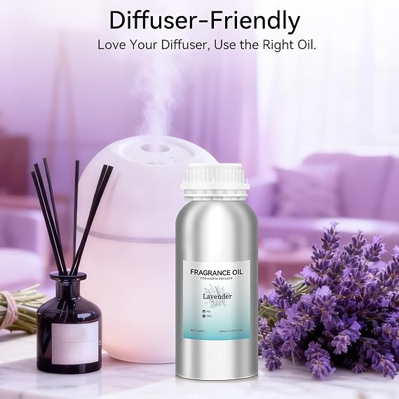 Plug in Diffuser, Waterless Oil Diffuser, Lavender Diffuser Oil (500ml /16.9oz), Essential Oils