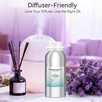 Plug in Diffuser, Waterless Oil Diffuser, Lavender Diffuser Oil (500ml /16.9oz), Essential Oils