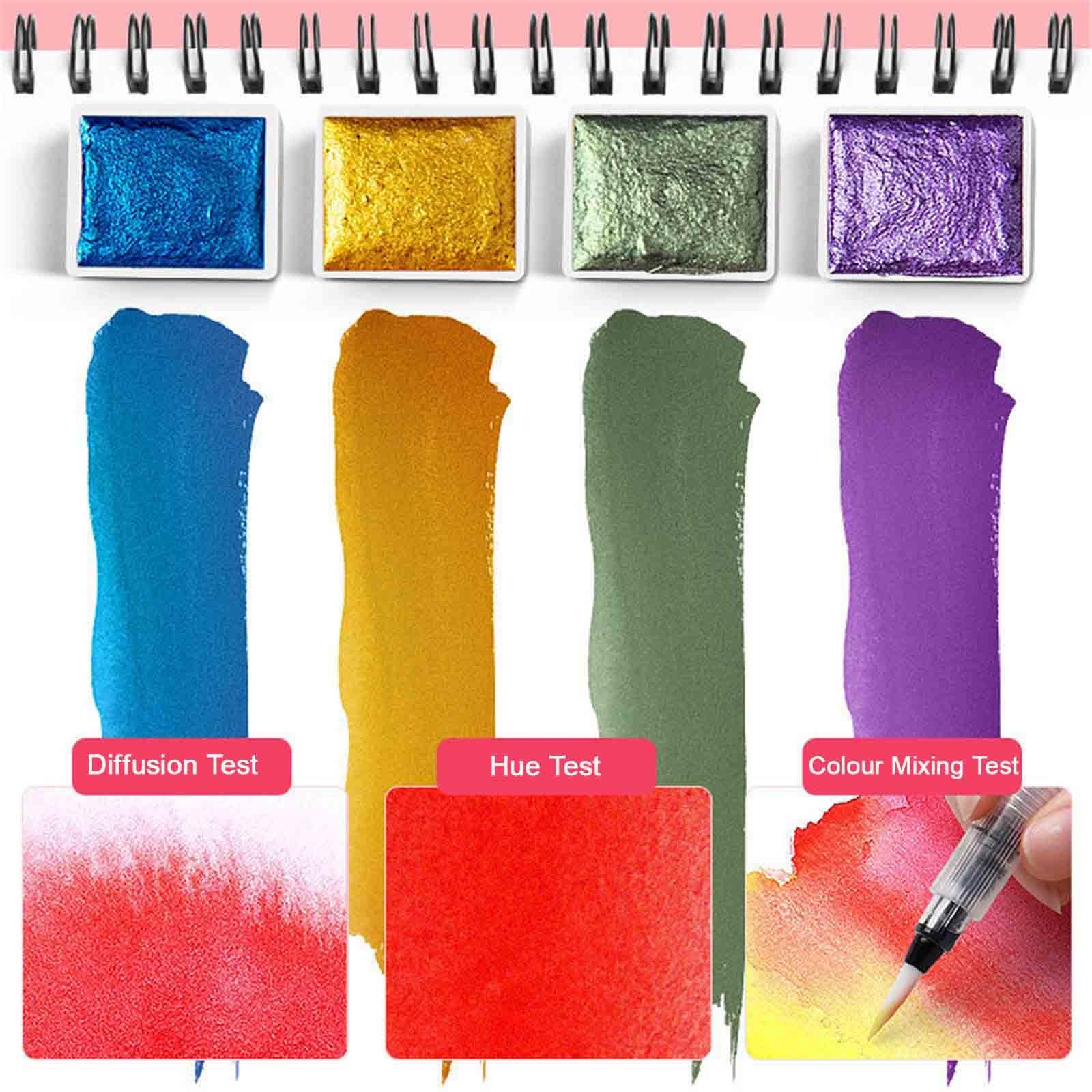 Perlmutt Solide Mini Aquarell Set Professionell Aquarellfarben All-In-One Pocket Aquarell Set Für Kunststudenten(60 colours - pink C)