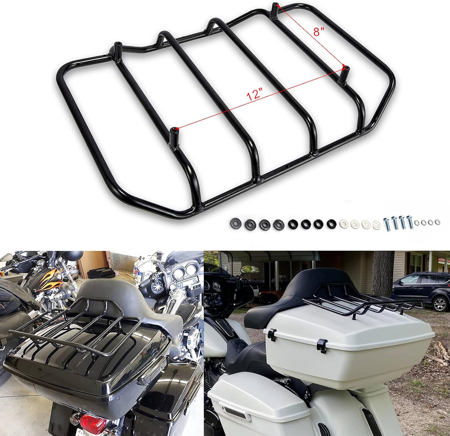 US Stock Advanblack King Tour Pack, Black Mount Bracket & Top Luggage Rack Fit for 2009-Later Harley Touring, Road Glide, Street Glide Special, Road King, Electra Glide (Radioactive Green) 7 71aImSaRAvL. AC SL1500