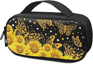 NRBEAWD Sunflower Butterfly Insulated Insulin Cooler Travel Case Diabetic Supplies Storage Bag with Detachable Pouches for Insulin Pens, Diabetic Medication
