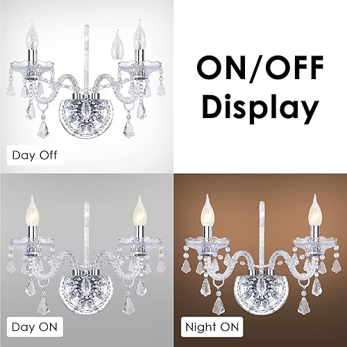 Miniatura 8 de Apliques de pared de cristal gris retro, elegante juego de 2 lámparas de pared de cristal, estilo europeo, se adapta perfectamente a interiores y