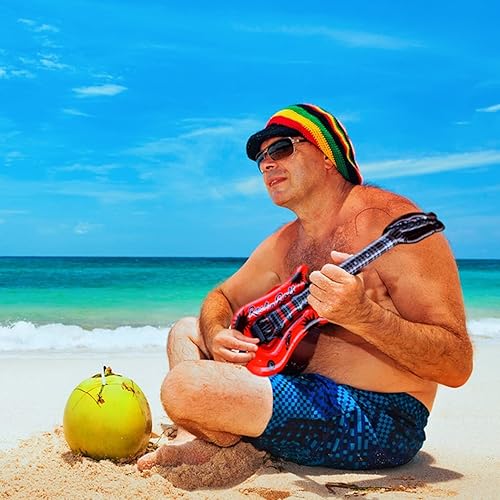 Miniatura 3 de LokweeTal Instrumento musical inflable Guitarra Inflable Micrófono Inflable Niños Accesorios Inflables 10PCS Globos de Color Aleatorio