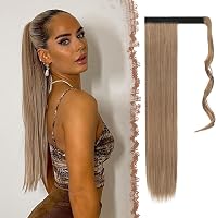FESHFEN hosszú egyenes lófarok hajpótlás szintetikus hajhosszabbítás 60cm 1