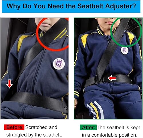 Miniatura 2 de QBUC Ajustador de cinturón de seguridad de automóvil, clips de cinturón de seguridad de metal, hebilla universal para cinturón de seguridad adecuado