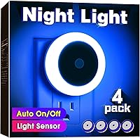 Vista 67 de Briignite Luz nocturna azul celeste, luces nocturnas enchufables a la pared, luz nocturna con sensores de luz, luz nocturna LED para habitación