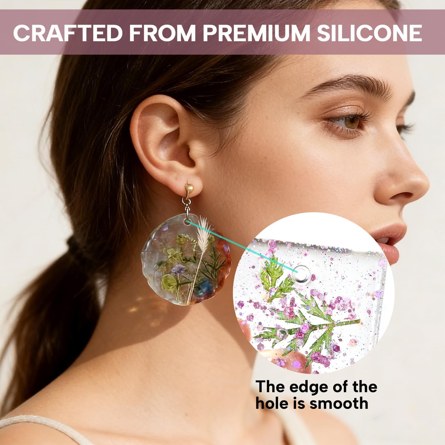 5 Sizes Resin Hole Maker, 20 Pcs Make Holes Without Drilling for Epoxy & UV Resin, Fits All Silicone Molds, Drill-Free Silicone Hole Tools for Jewelry Keychain Pet Tag Bookmakers Earring Ornaments
