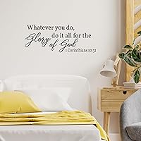 Vista 2 de Vancetyno Whatever You Do, Do It All for The Glory of God - 1 Corintios 10:31 - Vinilo decorativo para pared, frases cristianas, decoración del hogar