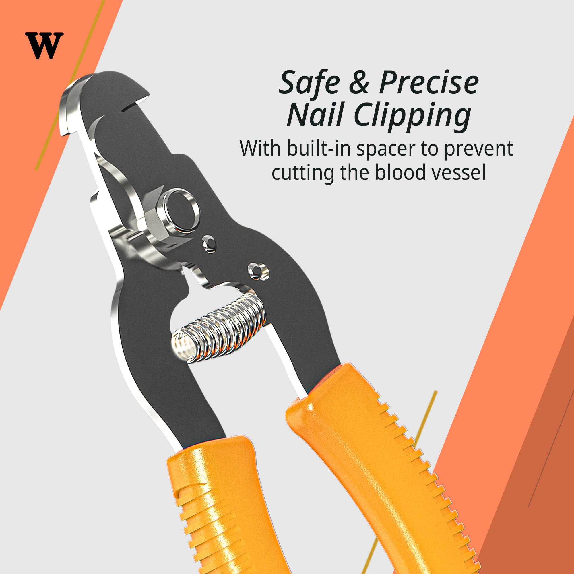 Wahl Nail Clippers - Coupe-Griffes pour Chats et Chiens, Coupe-Griffes pour Animaux, Lames tranchantes, Verrouillage de sécurité, poignée en Caoutchouc, Orange
