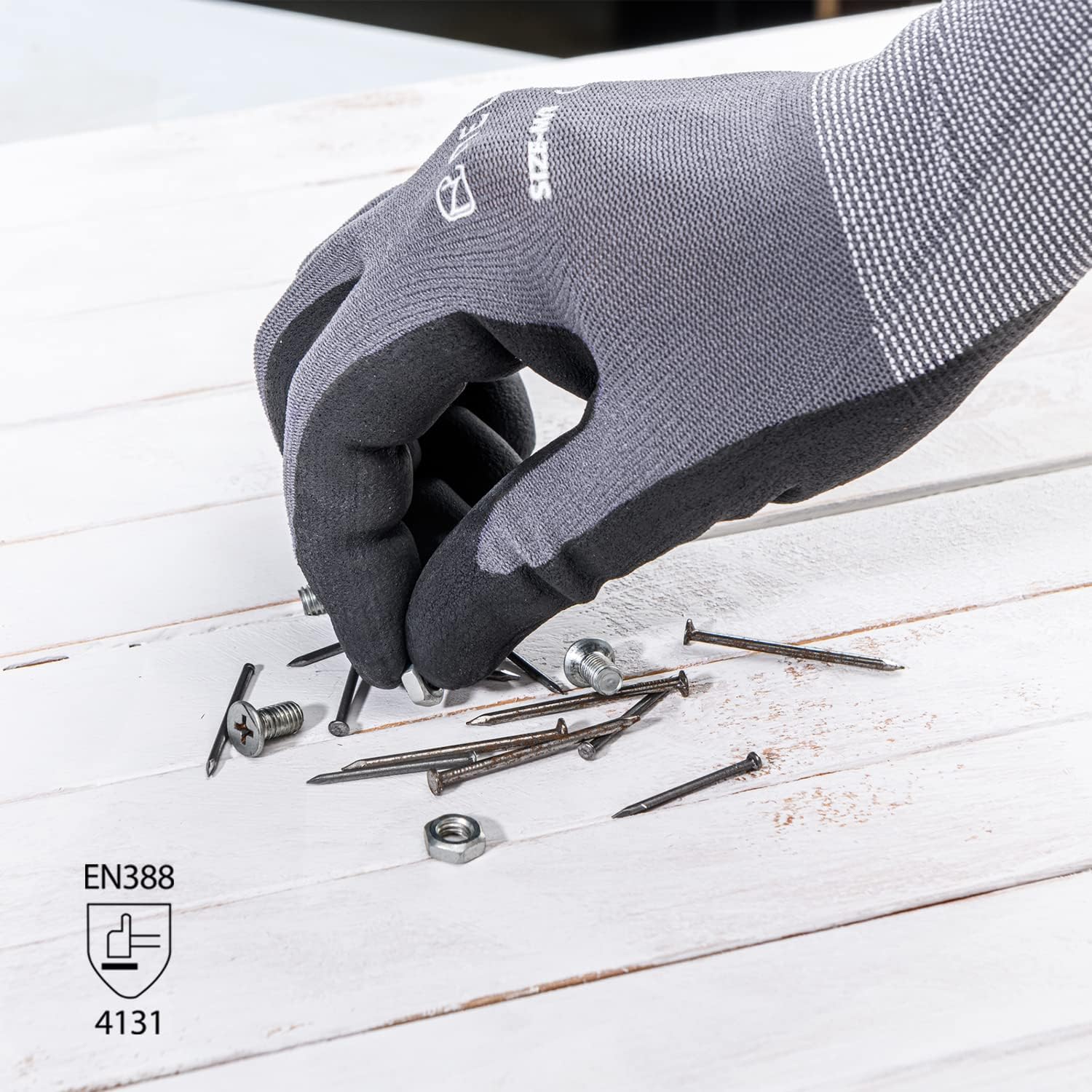 NEOTRIL Safety Work Gloves MicroFoam Nitrile Coated-3/6/12/36 Pairs,Breathable Nylon Working Gloves for Men Women