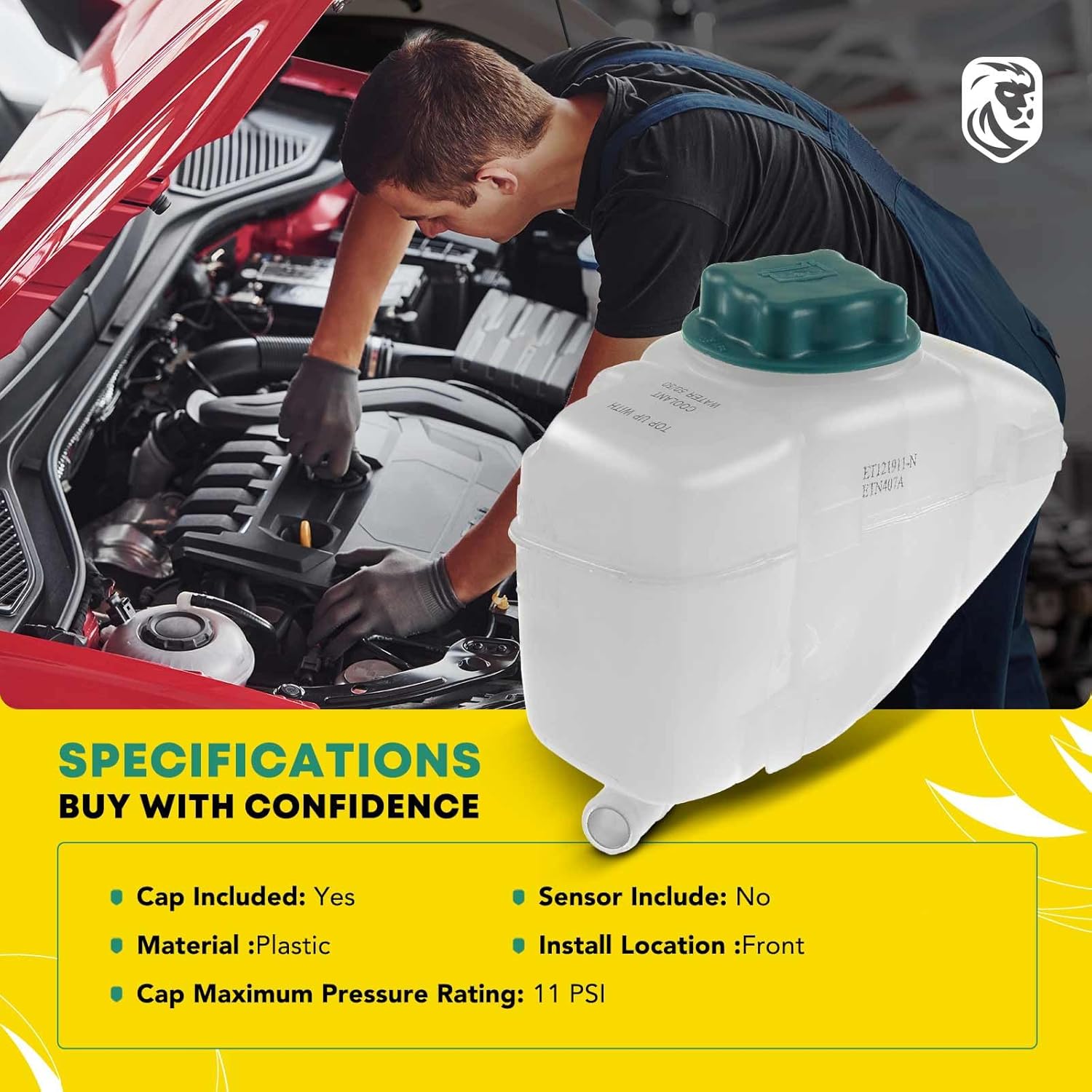 YHTAUTO Engine Coolant Recovery Overflow Reservoir Expansion Tank W/Pressurized Cap For Volvo S60 2001-2009 S80 V70 XC90 Replace for# 30741973