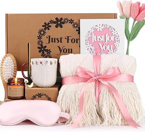 Birthday Gifts for Women,Get Well Soon Self Care Gift Baskets,Unique Happy Birthday Women Gifts Box for Mom,Mother,Her,Grandma,Sister,Best Friend,Wife,Bestie,Coworker 9pcs Gift Sets Christmas Presents