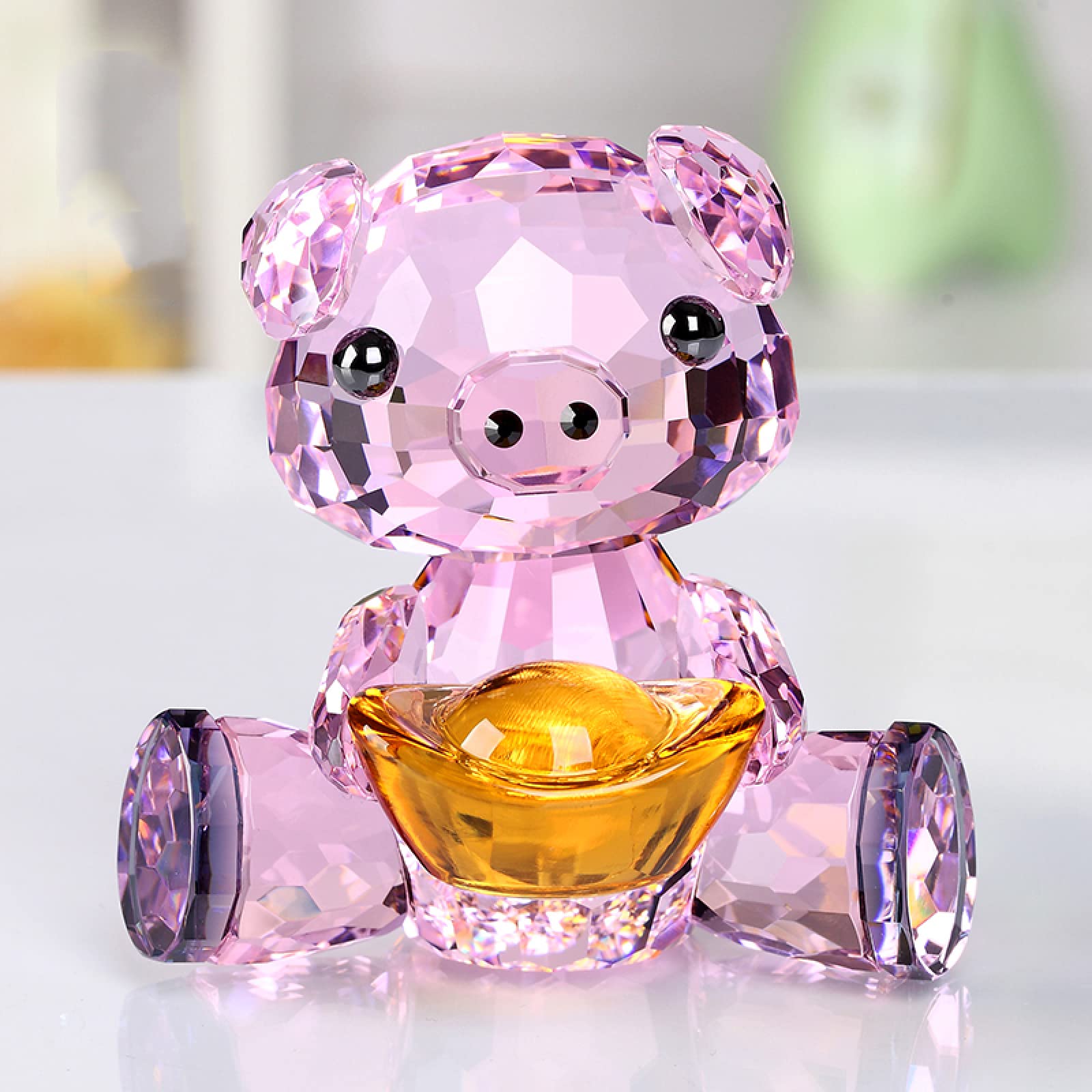 ガラスオーナメント ピンクのブタ新品未使用‼️