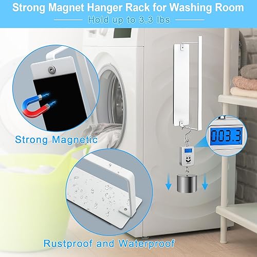 Miniatura 2 de Percha de ropa con 10 clips, estante de secado de ropa, paquete de 6 perchas de acero inoxidable para calcetines y colgador, organizador magnético