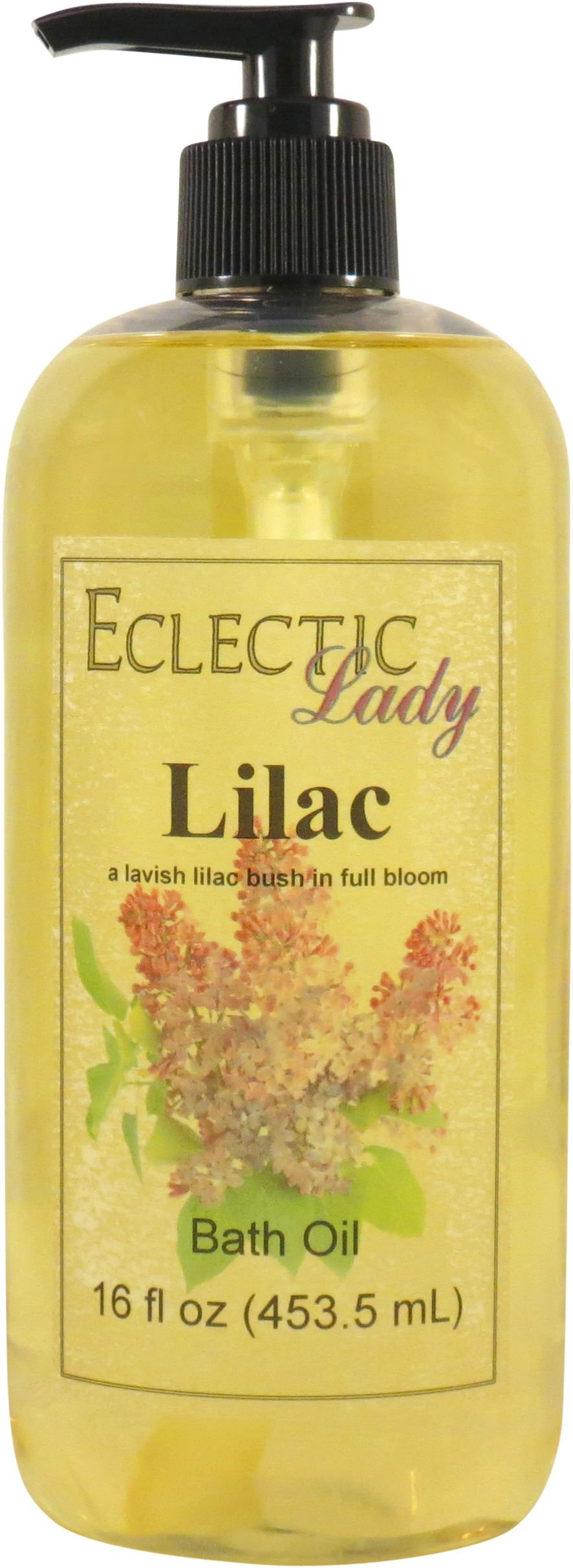 Eclectic Lady Lilac Bath Oil Scented Bath Oil - Relaxing & Moisturizing Bathing Oil - Fragrance Body Oil For Dry & Rough Sensitive Skin - Body Daily Nourishing Shower Oil (16 oz)